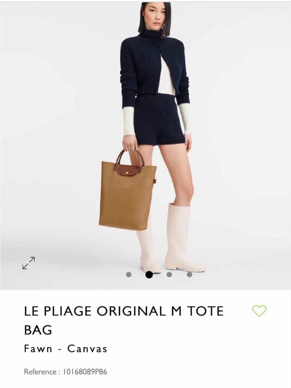 Longchamp Le Pliage Original M Tote in Fawn with Brown Trim - Picture 1 of 1